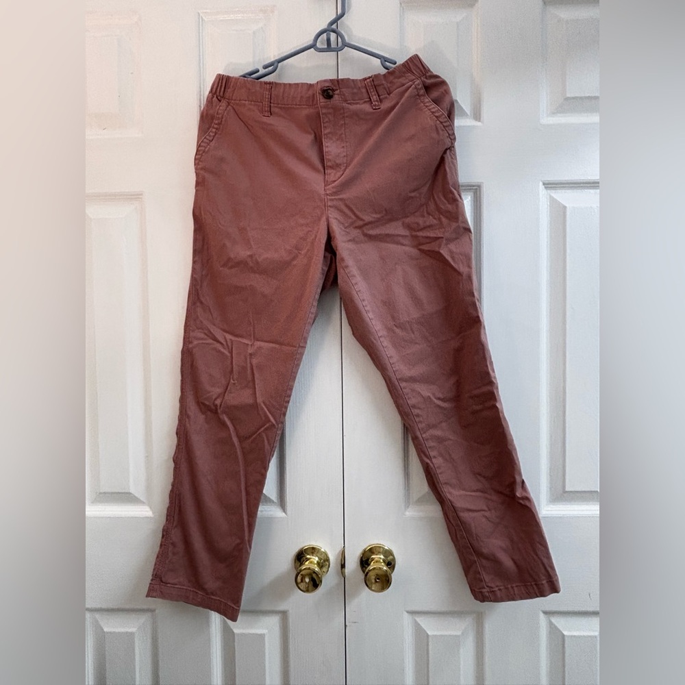 Pink Chinos with Straight Leg and Flat Front